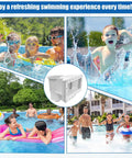 Kids splashing in the pool with Wide Mouth Through Wall Skimmer Kit For Above Ground Pools Easy Install Debris Catcher shown