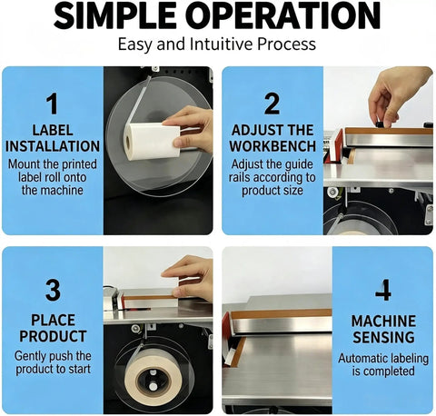 Simple operation instructions for High Precision Semi Automatic Right Angle Corner Labeling Machine With Light Sensor Recognition.