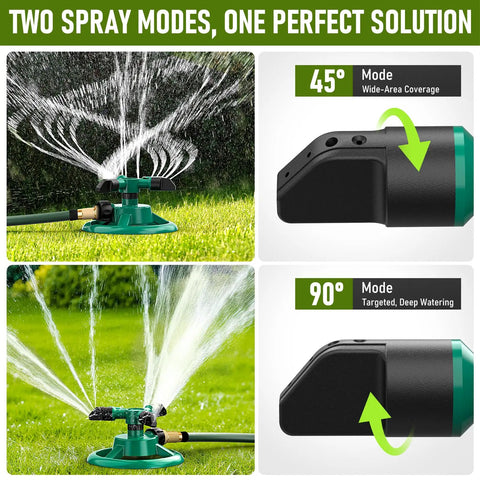 Automatic 360 Rotating Lawn Sprinkler For Large Yard Coverage With Dual Spray Modes And Water Saving Design No Fuss Setup
