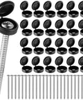 24 Set 3 Inch Shutter Fasteners With Black Vinyl Caps, Stainless Steel 304 Exterior Window Hardware For DIYers