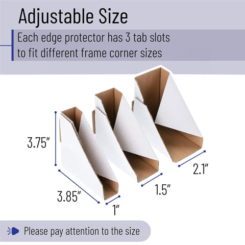 Adjustable Cardboard Corner Protectors for Shipping and Packing Edges Fits One Inch One And A Half Inch And Two Point One Inch Frames