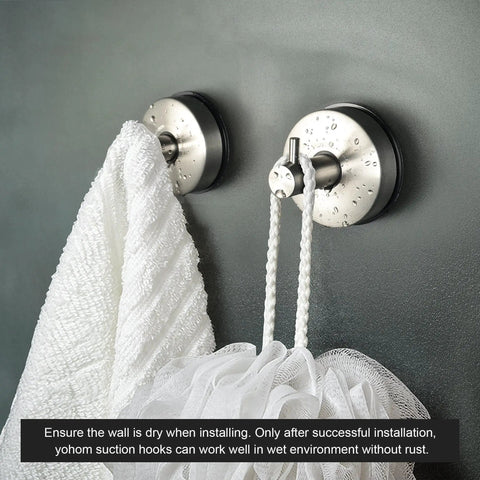 Stainless Steel Vacuum Suction Cup Shower Hooks Set For Bathroom Removable Towel Rack And Robe Hooks Loofah Holder With Brushed Finish Easy No Drill Mount On Glass Tiles Mirrors