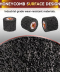 40 Grit Burnishing Wheel For Wood And Metal Surface Conditioning, 120mm Diameter, 100mm High, 19mm Center Hole, close-up view