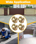 4 Pack 3 Inch U Groove Caster Wheels Forged From Heavy 45 Pound Steel Brackets Rated 1763 Lbs Each for sliding gate installation.