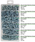 Assorted Machine Screws Kit 370 Pcs Fully Threaded Phillips Drive Eight By One Half Inch To Eight By Two Inch Zinc Coated Carbon Steel