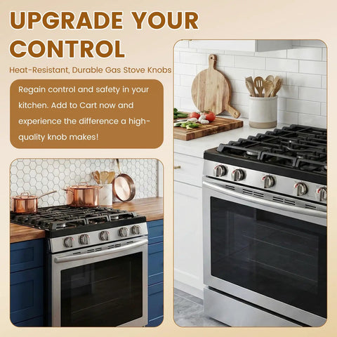 Kitchen with gas range featuring Beefed-Up DG64-00473A Top Burner Dial Knobs for Samsung Gas Range Ovens Replacement, 5 pcs.