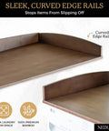 Washer and Dryer Countertop Topper with Anti Vibration Pads and Curved Edge Rails, 54-inch Dark Walnut Bamboo Surface