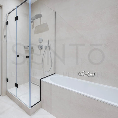 Modern bathroom with Three Handle Tub And Shower Trim Kit For Price Pfister Faucets All Metal Construction Polished Chrome Finish