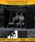 Outdoor Swing Cover For 3 Seater Hammock 600D Waterproof Heavy Duty Garden Glider Chair Cover with waterproof system details