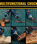 15-Piece Drill Chuck Collet Set For Dremel Rotary Tools used for sanding, cutting, and engraving wood and metal surfaces