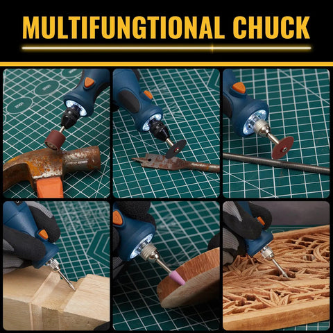 15-Piece Drill Chuck Collet Set For Dremel Rotary Tools used for sanding, cutting, and engraving wood and metal surfaces