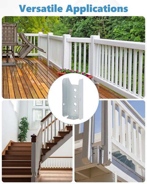 Heavy Duty 2x4 Fence Brackets for Wood Posts 100 Pack Deck Railing Brackets 1mm Thick Steel for 2x4 Posts Screws Not Included Built To Last For Fencing And Deck Railings