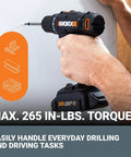 Using 20V Cordless Drill Driver With 84 Piece Accessory Kit for home DIY projects with 265 in lbs torque