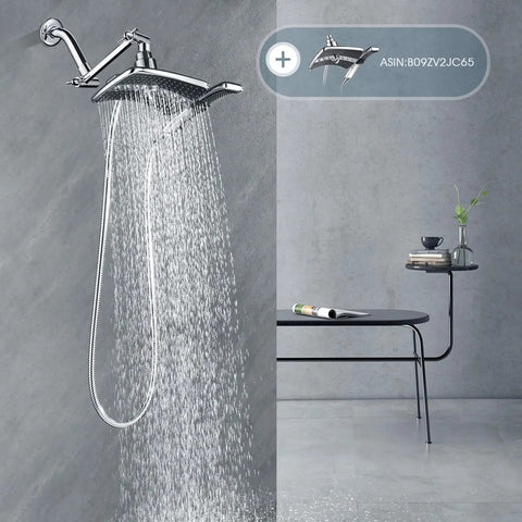 Brass Shower Arm Extender For Rain And Handheld Shower Heads, 5 Inch Universal Extension Arm, Chrome Finish Installed
