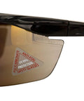 Close-up of Blue Mirror Safety Glasses With UV Protection Anti Scratch And Anti Fog Coating showing polycarbonate lens and frame design.