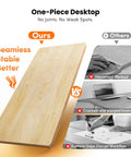 Upgrade Your Home Office With This CubiCubi 55 X 28 Electric One Piece Standing Desk In Rich Maple Finish, showcasing a seamless one-piece desktop.
