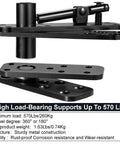 Heavy Duty Hidden Door Pivot Hinge For Cabinets And Secret Doors With 570 Lb Load Bearing Thickened Solid Alloy Steel Construction Built To Last Fits 1.57 To 10 Inch Door Thickness 5.12 Inch Long And 1.5 Inch Wide Keeps Doors From Sagging, black metal hinge set