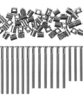 Nickel Plated Flat Head Hex Socket Frame Bolts And Furniture Screws Replacement Hardware Kit assorted lengths displayed