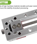 Close-up of the slick bottom slider of the Nifty Mini Bench Vise Featuring Slick Bottom Slider And Precision Flat Jaws For Drill Press Work No Sweat Clamp Lock Solid 50mm Clamping Range Sweet Shop Essential For Diy Builds.