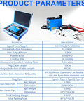 Handheld Electromagnetic Induction Bolt Heater Flameless Heating Kicks Nasty Rust Loose Without Any Sweat From Stuck Bolts And Bearings 1500 Watt Heavy Duty Garage Tool detailed specifications in a blue and white layout.