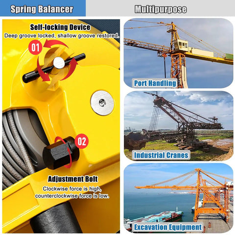 Heavy Duty Adjustable Tool Balancer And Retractor For Moving Tools And Fixtures Telescopic Spring Balancer with focus on adjustment bolt