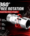 Pro Grade M22 14mm Pressure Washer Swivel Fittings 2 Pack Universal Hose And Gun Connection 304 Stainless Steel Heavy Duty Industrial Strength 5000 PSI Cold Forged Salt Spray Tested, 360° swivel