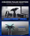 Close-up of 3 bearing puller adapters from All In One Slide Hammer Puller Kit DIY Ready 22 Piece with size indicators.
