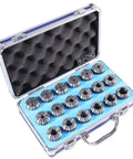 ER32 Collet Set From 3Mm To 20Mm By 1Mm Increments 18 Piece Set in Pro Grade Durable Aluminum Box for CNC Milling and Machining