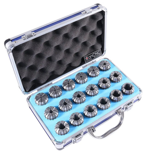 ER32 Collet Set From 3Mm To 20Mm By 1Mm Increments 18 Piece Set in Pro Grade Durable Aluminum Box for CNC Milling and Machining