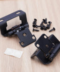 Half Inch Overlay Black Cabinet Hinges For Face Frame Cabinets, 50 Pack 25 Pairs, Self Closing Semi Concealed Hinges with Screws