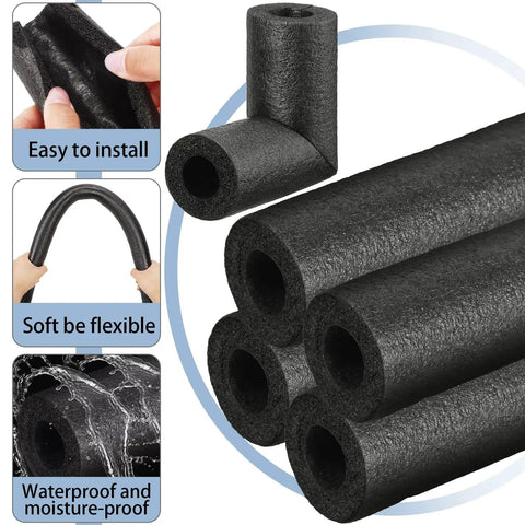 8 Pack Black Elbow Pipe Insulation Foam Tubes for Outdoor Use Easy Install Weatherproof Pipe Covers and Insulation Tubing