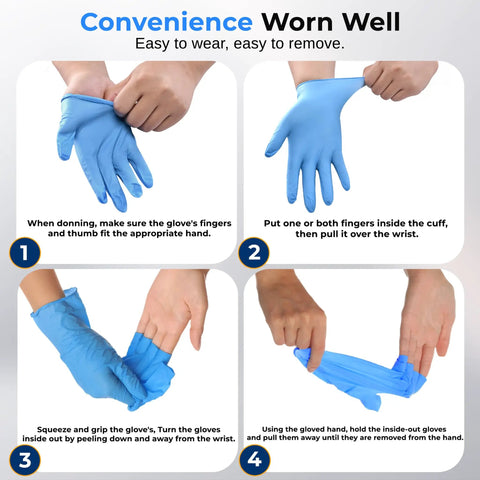500 Count Hardcore Nitrile Vinyl Disposable Gloves Featuring A Reliable Textured Grip And Puncture Resistant Build for easy donning and removal.
