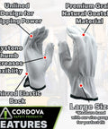 Premium Grain Goatskin Driver Gloves 12 Pack Unlined With Shirred Elastic Back And Keystone Thumb Large Brown