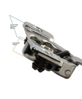 Heavy Duty Soft Close Cabinet Hinges For Face Frame, 1 1/4 Inch Full Overlay Concealed Mount with screw hole and cap depth details.