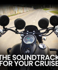 Motorcycle with MCBK470B Motorcycle Bluetooth Speaker System With Class D Amplifier 3 Inch Weatherproof Speakers installed