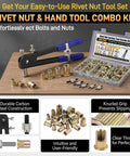 Heavy Duty 430Pc Metric Rivet Nut Tool Kit With Carbon Steel Assortment Set M3 M4 M5 M6 M8 Ideal For Furniture Marine Auto And Industrial DIY Projects, rivet nut tool and insert case
