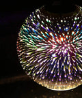 Industrial Modern 3D Colorful Glass Pendant Light 9 Point Eight Inch Eye Catching Fireworks Globe Hanging Lamp close-up view