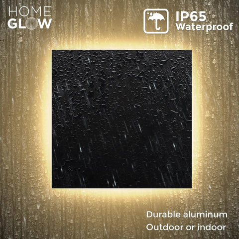 Edge LED Wall Light Indoor Outdoor Black Modern Sconce, Waterproof IP65, Warm White 3000K, 660 Lumen, Hardwired 12W