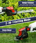 Cordless Hedge Trimmer 18V Max 1500 RPM 2-In-1 Electric Trimming Tool For Yard And Garden Great For Edges And Shaping
