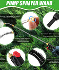Pump Action Garden Sprayer Wand Retractable 29 Inch Stainless Steel Replacement Wand With PVC Hose And Shut Off Valve