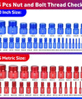 Assorted 55 Piece Thread Gauge Set for Nuts and Bolts with 30 inch standard and 25 metric sizes displayed separately.