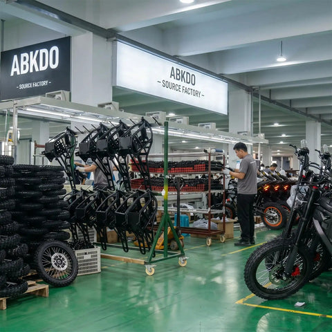 Factory assembly line for Powerful 4000W Electric Dirt Bike For Teens And Adults With 45 MPH Peak Speed, 40 Mile Range