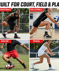 Athletes wearing Ankle Brace for Sprain Prevention and Recovery With Bio Logix Therapy Support during sports like basketball and tennis.
