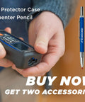 165 Ft Laser Distance Meter With Ocean Blue Finish, Ultra Fast Measurements For Home Projects, Area, Volume And Height, Includes Protective Cover And Carpenter Pencil For Handy DIY Tasks, with TPR case and pencil