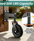Heavy Duty Gate Wheel 6 Inch Spring Loaded Gate Caster For Wood And Metal Gates Up To 500 Lbs 360 Degree Rotation