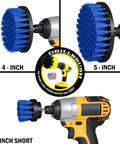 Powerful Drill Brush Hull Cleaner Kit for Fiberglass Boats with 4-inch, 5-inch, and 2-inch round spin brush attachments