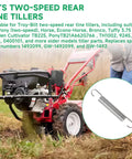 1492099 Tiller Clutch Spring For Two-Speed Rear Tine Tillers, heavy-duty fit for Troy-Bilt models, shown next to a tiller
