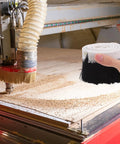 Boss Level Cnc Vacuum Dust Brush Kicks Sawdust And Chunky Wood Chips Outta Your Router Spindle Or Engraver in workshop.