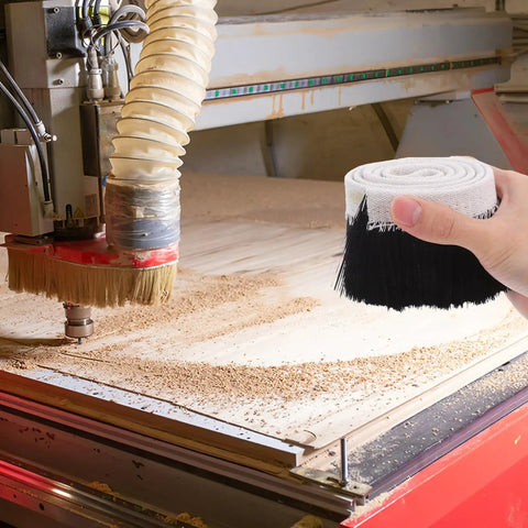 Boss Level Cnc Vacuum Dust Brush Kicks Sawdust And Chunky Wood Chips Outta Your Router Spindle Or Engraver in workshop.