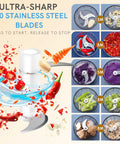 Easyspeed Wireless Garlic Chopper Mini Electric Food Processor With 304 Stainless Steel Blades for chopping garlic, herbs, and vegetables.